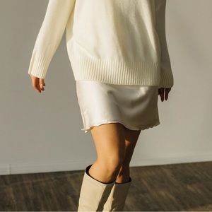 ZARA mini silk slip skirt L